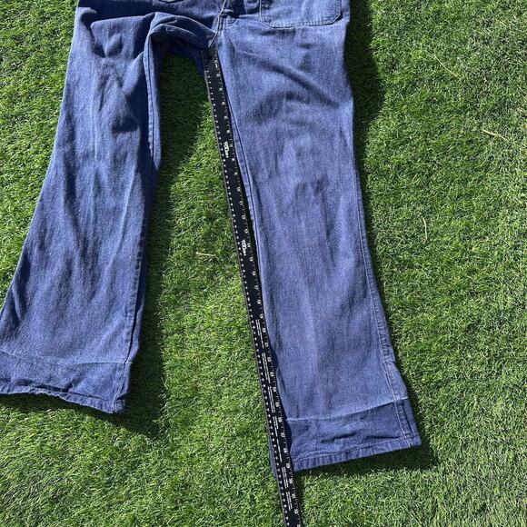Vintage 70s Male Slacks Jeans Dark Wash Denim Bell Bottoms 31 x‎ 29.5 USA - Picture 10 of 10